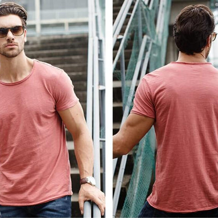 Mens Bamboo T Shirt Ultra Soft Short T Shirts Classic Plain Crew Neck Casual Basic Tee Shirt