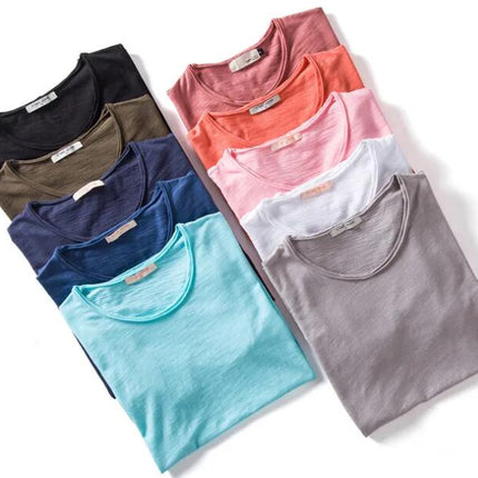 Mens Bamboo T Shirt Ultra Soft Short T Shirts Classic Plain Crew Neck Casual Basic Tee Shirt