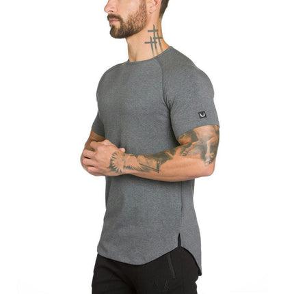 Men's T Shirt Short Sleeve Outdoor Round Neck Running Top Lightweight Sports T Shirt