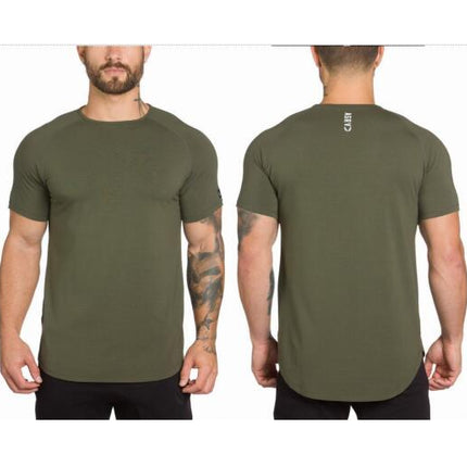 Men's T Shirt Short Sleeve Outdoor Round Neck Running Top Lightweight Sports T Shirt