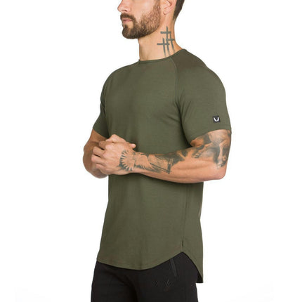 Men's T Shirt Short Sleeve Outdoor Round Neck Running Top Lightweight Sports T Shirt