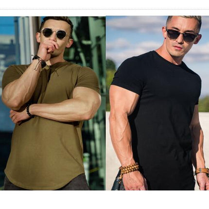 Loose Casual Solid Color Short-sleeved T-shirt Quick Drying Breathable Cooling Short Sleeve Sports T-Shirt