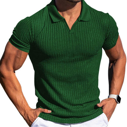 Mens Slim Muscle V Neck Short Sleeve T Shirt Stretch Solid Color Casual T Shirt Sports Quick Drying