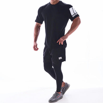 Summer Men's Short Sleeve Fitness Running Training Casual Short Sleeve T-Shirt