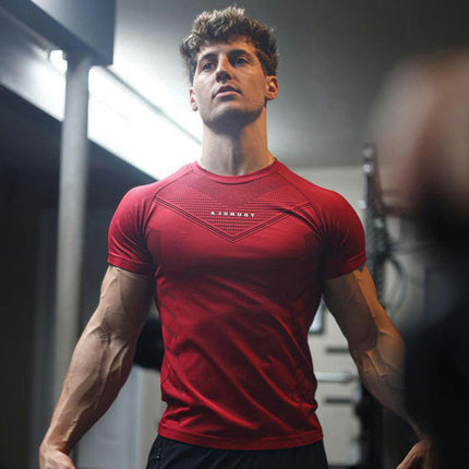 Mens Workout T-Shirts Athletic Gym Tee Shirts for Men with Short Sleeve