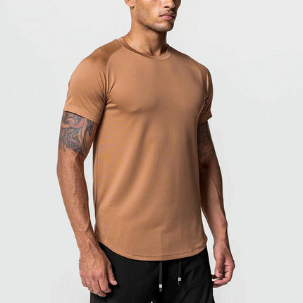 Men's Dry Fit Short Sleeve T-Shirt, Crewneck Lightweight T-Shirt, Men's Workout Casual Shirt