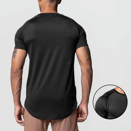 Men's Dry Fit Short Sleeve T-Shirt, Crewneck Lightweight T-Shirt, Men's Workout Casual Shirt