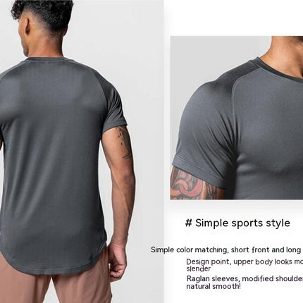 Men's Dry Fit Short Sleeve T-Shirt, Crewneck Lightweight T-Shirt, Men's Workout Casual Shirt