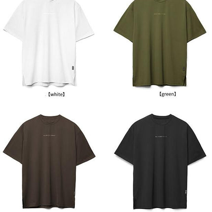 Men's Drop Shoulder Short Sleeve T Shirt Loose Solid Color Breathable Perspiration Bottom Shirt