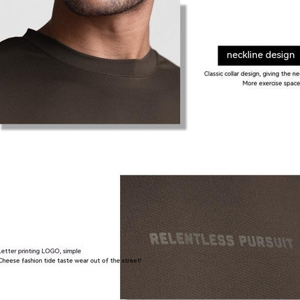 Men's Drop Shoulder Short Sleeve T Shirt Loose Solid Color Breathable Perspiration Bottom Shirt