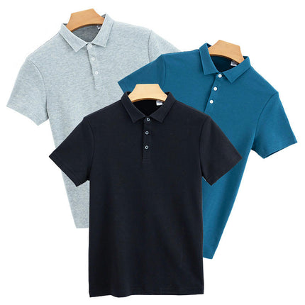 Men's Short Sleeve Golf Shirts with 3 Button Performance Quick Dry Lightweight Outdoor Shirts