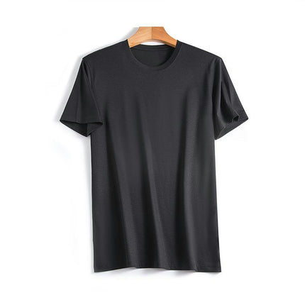 Men's Mercerized Cotton Short-sleeved T-shirt Solid Color Breathable Round Neck / V-neck T-shirt