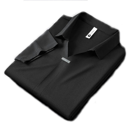 Men's Short Sleeve T Shirt Business Casual Non Iron V-Neck Shirt Collar T Shirt Top