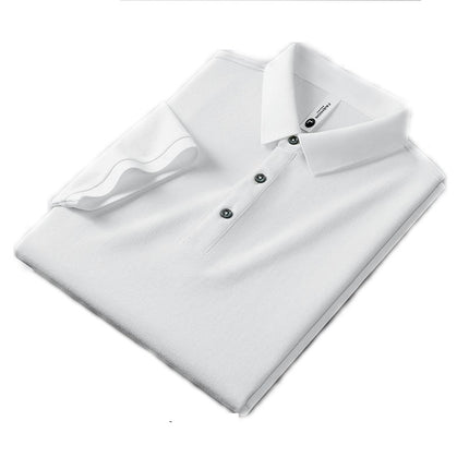 Summer Ribbed Short-sleeved Shirt-Men's Business Casual Short-sleeved T-shirt