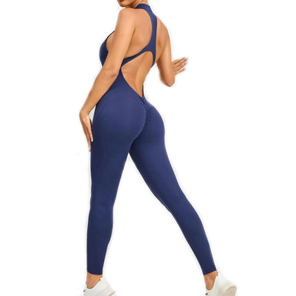 Women's Yoga Jumpsuit Backless Sports Romper Playsuit Sleeveless Gym Bodysuit