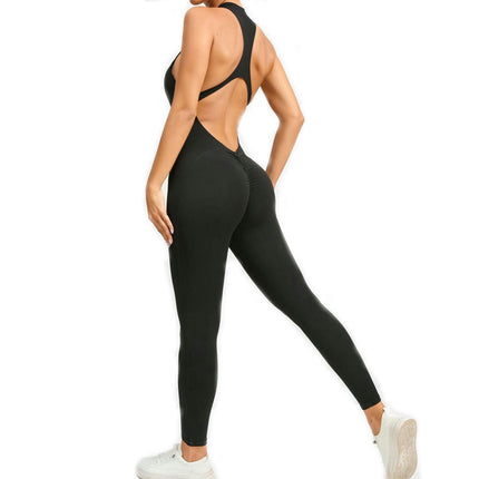 Women's Yoga Jumpsuit Backless Sports Romper Playsuit Sleeveless Gym Bodysuit