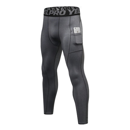 Men's Dry Fit Compression Pants Running Tights Leggings with Phone Pocket