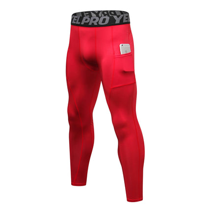 Men's Dry Fit Compression Pants Running Tights Leggings with Phone Pocket