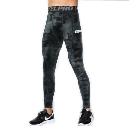 Men's Dry Fit Compression Pants Running Tights Leggings with Phone Pocket