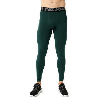 Men's Dry Fit Compression Pants Running Tights Leggings with Phone Pocket