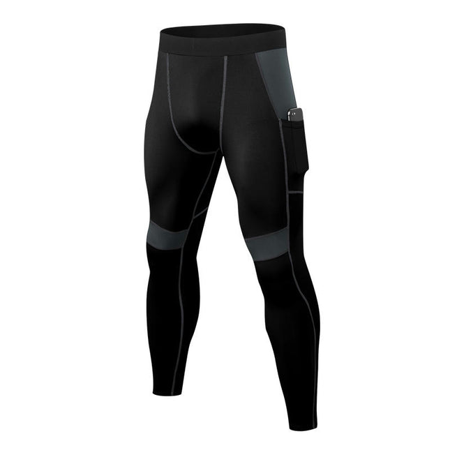 Men's Elasticity Pants, Cool Dry Athletic Workout Running Tights Leggings with Pocket