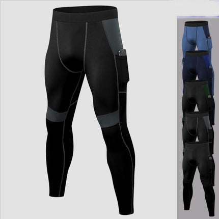 Men's Elasticity Pants, Cool Dry Athletic Workout Running Tights Leggings with Pocket