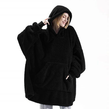 Oversized Blanket Hooded Jacket Comfortable Long Fluffy Fleece Jacket Women's Men's Applicable