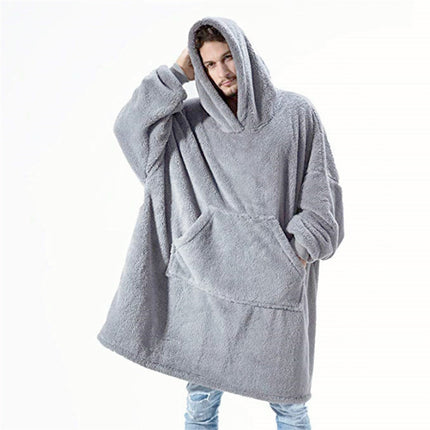 Oversized Blanket Hooded Jacket Comfortable Long Fluffy Fleece Jacket Women's Men's Applicable