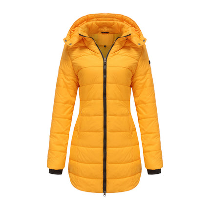 Women's winter windproof warm coat waterproof thickened fashion puffy with removable hood coat