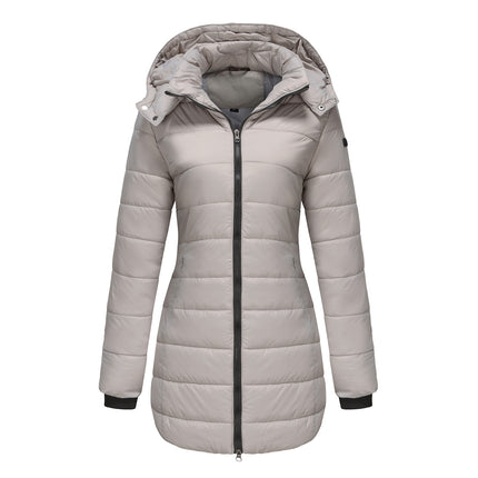 Women's winter windproof warm coat waterproof thickened fashion puffy with removable hood coat