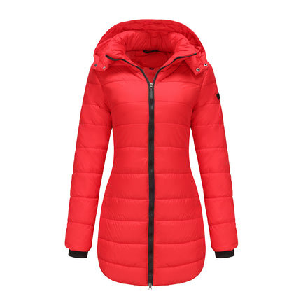 Women's winter windproof warm coat waterproof thickened fashion puffy with removable hood coat