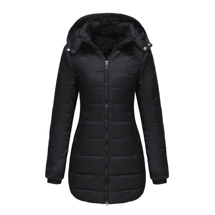 Women's winter windproof warm coat waterproof thickened fashion puffy with removable hood coat