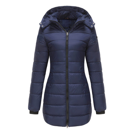 Women's winter windproof warm coat waterproof thickened fashion puffy with removable hood coat