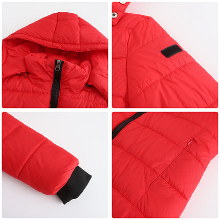 Women's winter windproof warm coat waterproof thickened fashion puffy with removable hood coat