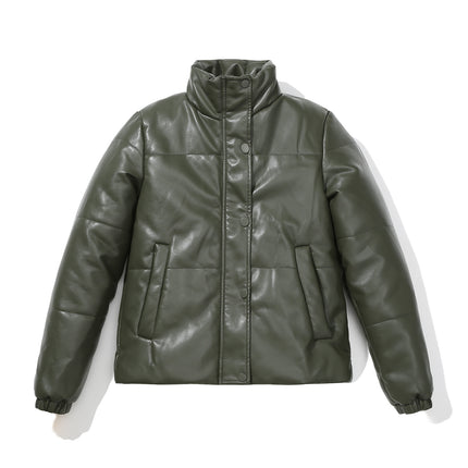 Amazon's New European Code Autumn And Winter Short Leather Coats, European And American Thick Cotton Jackets Cross -Border