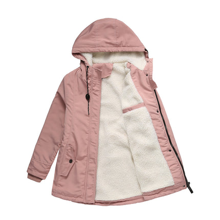 Women's Warm Winter Coat Thicken Fleece Lined Parka Plus Size Jacket With Hood