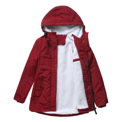 Women's Warm Winter Coat Thicken Fleece Lined Parka Plus Size Jacket With Hood