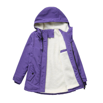 Women's Warm Winter Coat Thicken Fleece Lined Parka Plus Size Jacket With Hood