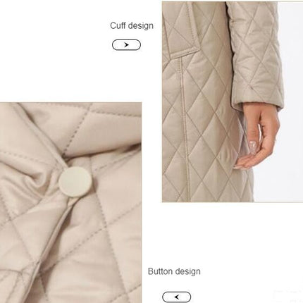 Women's cotton coat long double-breasted fashion classic hooded Slim coat jacket with belt