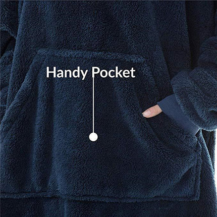 Women's Long Hoodie Winter Reversible Fleece Sleepwear Jacket Oversized Loose with Pockets