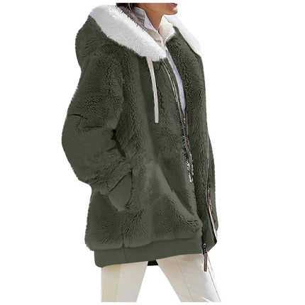 Winter Coats for Women Casual Fleece Jacket Warm Soft  Outdoor Lined Thick Coat with Pockets