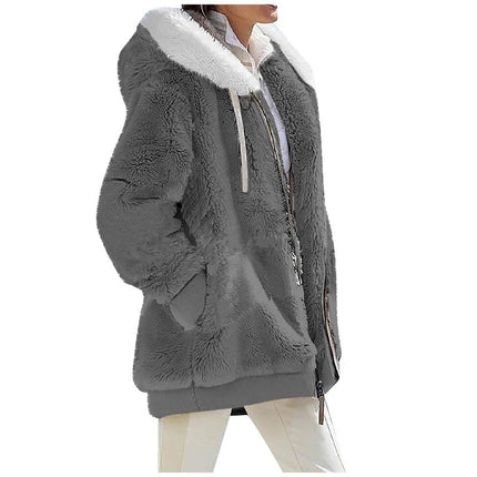 Winter Coats for Women Casual Fleece Jacket Warm Soft  Outdoor Lined Thick Coat with Pockets