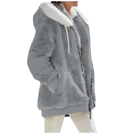 Winter Coats for Women Casual Fleece Jacket Warm Soft  Outdoor Lined Thick Coat with Pockets