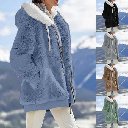 Winter Coats for Women Casual Fleece Jacket Warm Soft  Outdoor Lined Thick Coat with Pockets