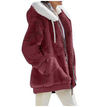 Winter Coats for Women Casual Fleece Jacket Warm Soft  Outdoor Lined Thick Coat with Pockets