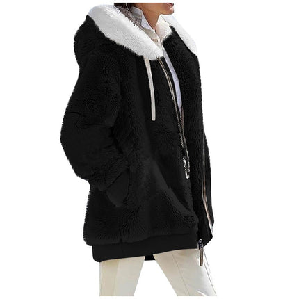 Winter Coats for Women Casual Fleece Jacket Warm Soft  Outdoor Lined Thick Coat with Pockets