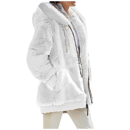 Winter Coats for Women Casual Fleece Jacket Warm Soft  Outdoor Lined Thick Coat with Pockets