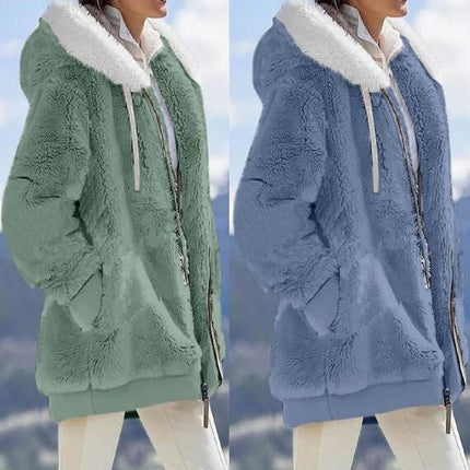 Winter Coats for Women Casual Fleece Jacket Warm Soft  Outdoor Lined Thick Coat with Pockets