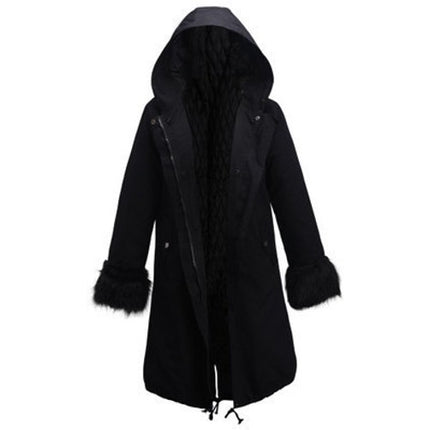 Women's Thickened Warm Winter Coat Hooded Parker Coat Faux Fur Outdoor Long Jacket Coat