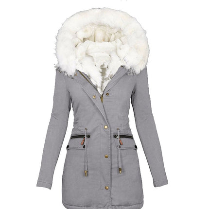 Women's Hooded Warm Winter Coats Parkas Faux Fur Lined Quilted Jackets